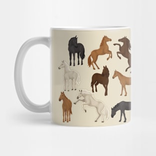 horses colored collection Mug